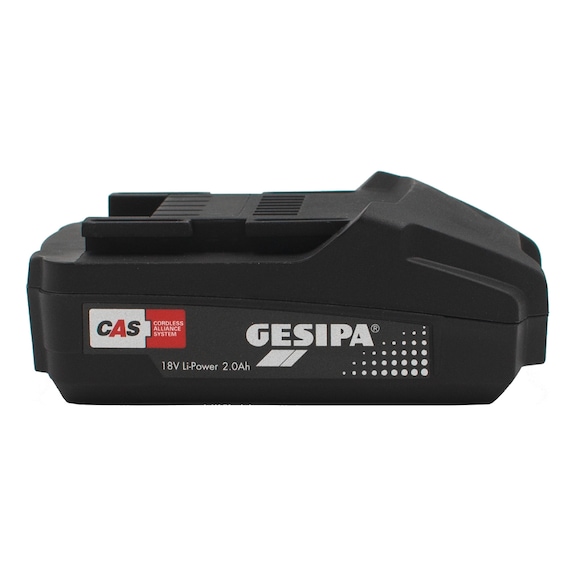 GESIPA replacement battery 18 V/2.0 Ah sliding battery CAS Li-ion - CAS spare sliding battery 18-V Li-ion rechargeable battery, 2.0&nbsp;Ah