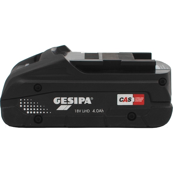 GESIPA replacement battery 18 V/4.0 Ah sliding battery CAS Li-ion  - CAS spare sliding battery 18-V Li-ion rechargeable battery, 4.0&nbsp;Ah