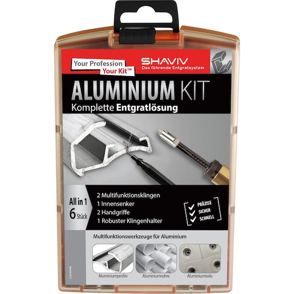Kit d'outils d'ébavurage pour l'aluminium SHAVIV - Kit d'ébavurage pour l'aluminium