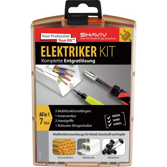 Kit d'outils d'ébavurage pour électricien SHAVIV - Kit d'ébavurage pour électricien