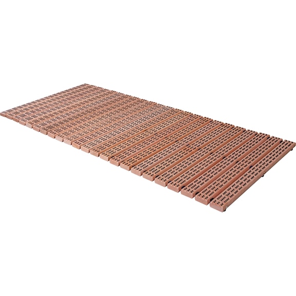Wooden safety floor grid with brushes - 1