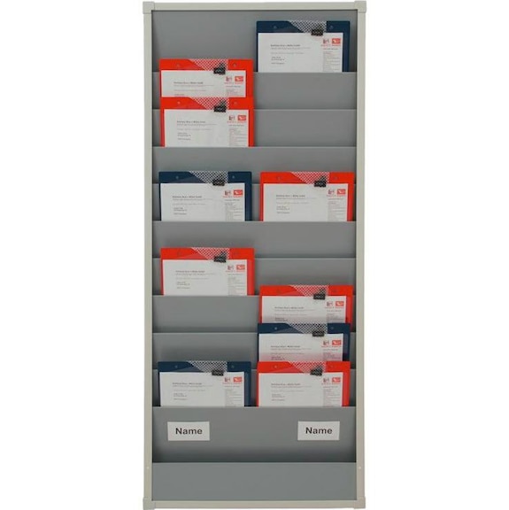 Panel clasificador DIN A5, 10 raíles, AnxAltxF 550x960x78 mm, polipropil. gris - Paneles clasificadores