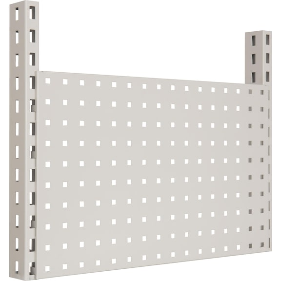 HK delikli metal panel duvar, G x Y 1440 x 300 mm, RAL 9006 beyaz alüminyum - Arka panel için delikli metal plaka