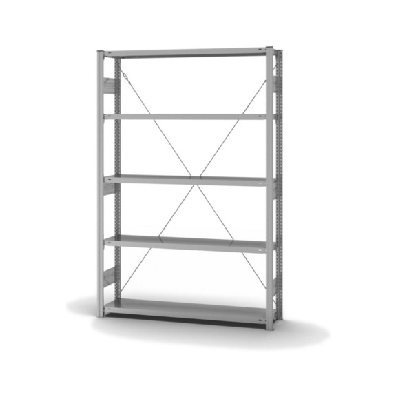 HOFE shelving rack basic bay 1,300x300 mm, 5 zp. shelves, 300 kg HZG20313XS - Shelving rack, single-sided