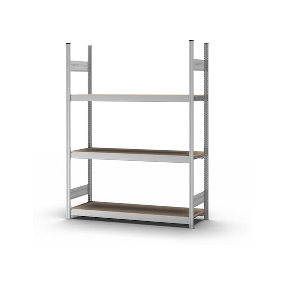Large-compartment rack with chipboard panels