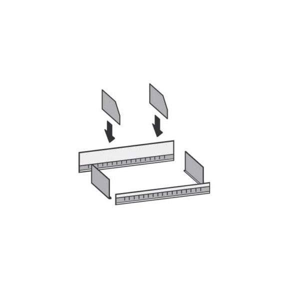 HOFE trough inserts 1,000x600 mm, zinc-plated push-fit system - Trough insert for shelving racks