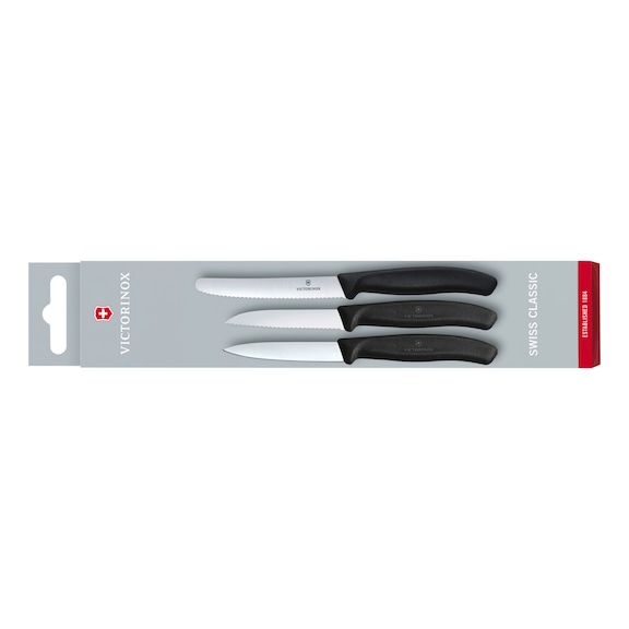VICTORINOX knife set, three pieces - SwissClassic table knife and vegetable knife set, three pieces