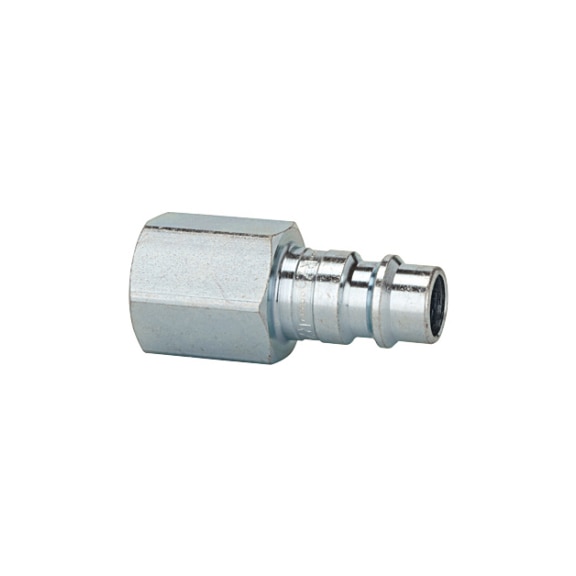 Compressed air push-in tip with internal thread