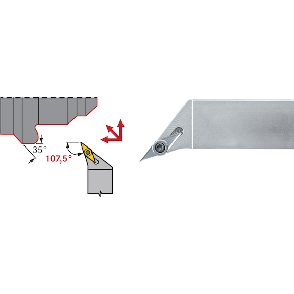 ATORN SVHC 夹持器，正向，右置，SVHC R/L 2525 M16 - SVHC 车刀柄，正向，右侧