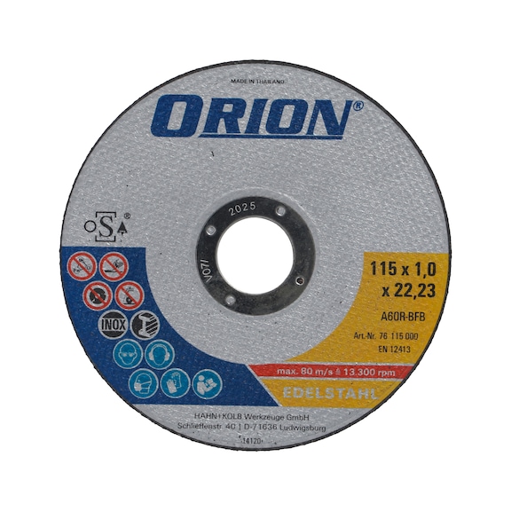 ORION INOX cutting disc 115x1 - Cutting discs for stainless steel&nbsp;- extra thin