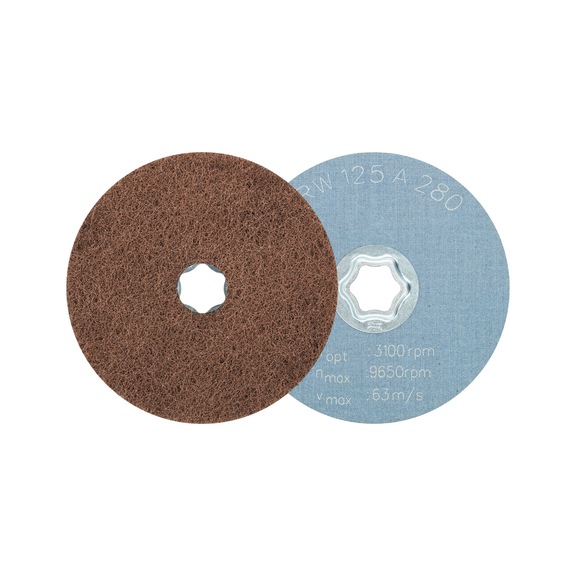 Disque souple texture abr. PFERD Combiclick V CC, dia 125mm, corindon A, gr. 280 - COMBICLICK disque tendre non tissé