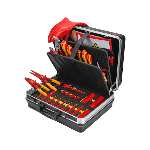 Movilidad eléctrica Basic KNIPEX maletín que contiene 32 herramientas VDE - Maletín de herramientas que contiene herramientas VDE