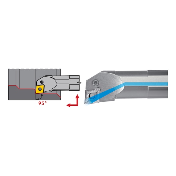 Barre d'alésage PCLN en acier avec surface de serrage, négative, côté droit |PROMOTION - 1