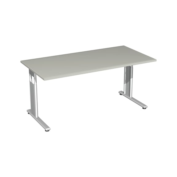 Schreibtisch C Fuß Flex 1800x800 Lichtgrau/Silber - Schreibtisch mit C Fuß Flex