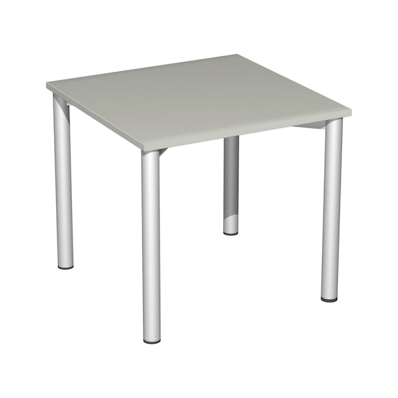 Íróasztal, 4 lábú, Flex, 800x800, világosszürke/ezüst - Íróasztal, 4 lábú, Flex