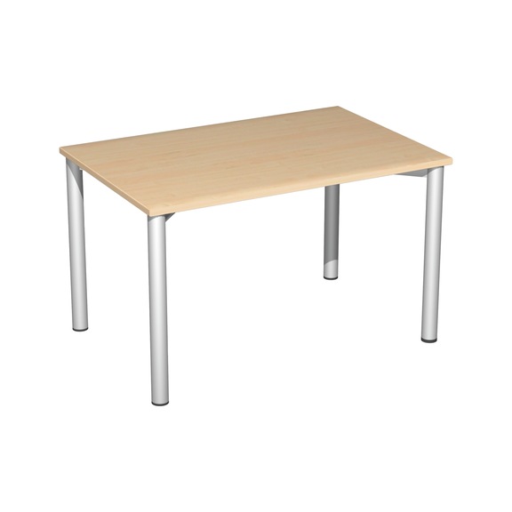 Íróasztal, 4 lábú, Flex, 1200x800, juhar/ezüst - Íróasztal, 4 lábú, Flex