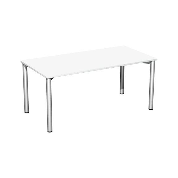 Schreibtisch 4 Fuß Flex 1800x800 mm Farbe Weiß/Silber - Schreibtisch 4 Fuß Flex
