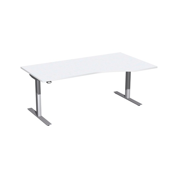 Elektrický zvedací stůl Flex 1800x1000, bílý/stříbrný, nast. výška, levostr. - Nastavitelná výška stolu, elektricky