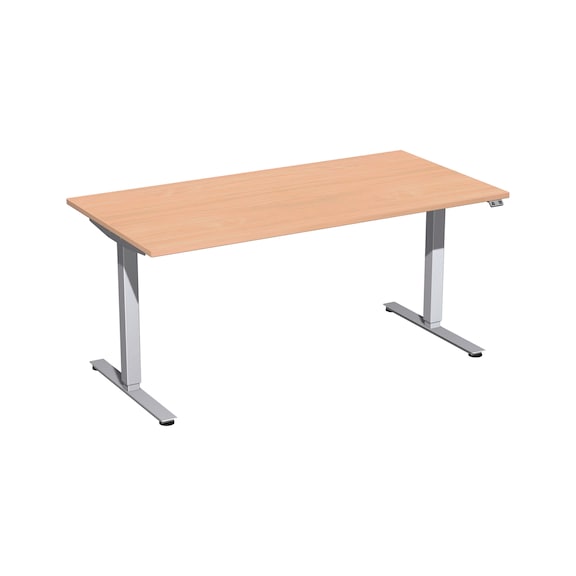 Electric lifting table Smart 1600x800 beech/silver - Desk height-adjustable, electrical