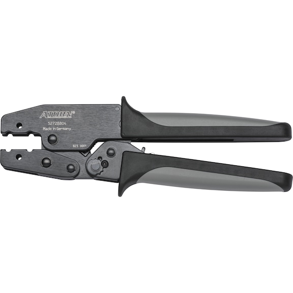ATORN crimping pliers, 0.1-10.0 mm² - Crimping pliers for inserting interchangeable crimping inserts from the front