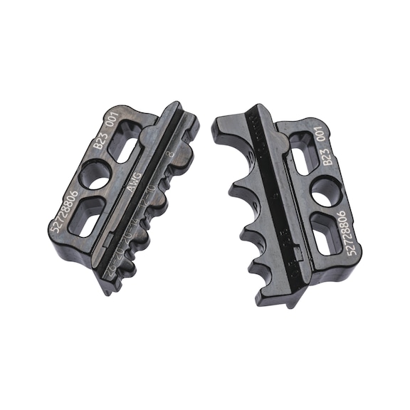 Crimping insert set for uninsulated DIN cable lugs