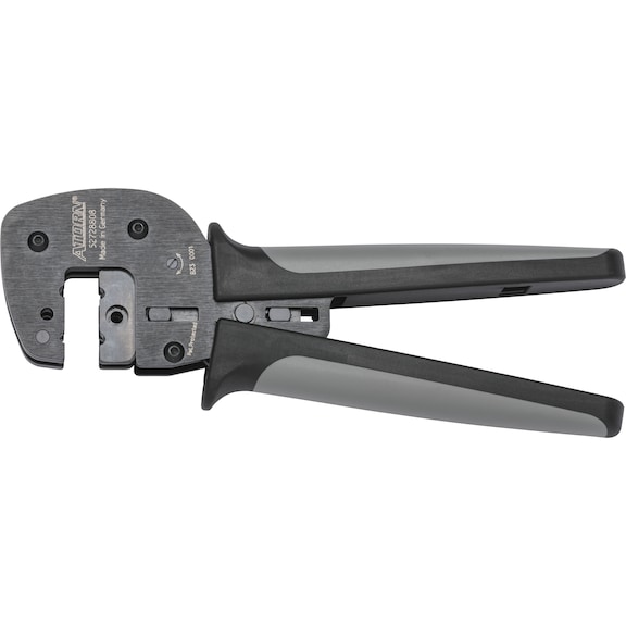 Crimping pliers for inserting interchangeable crimping inserts from the side - 1