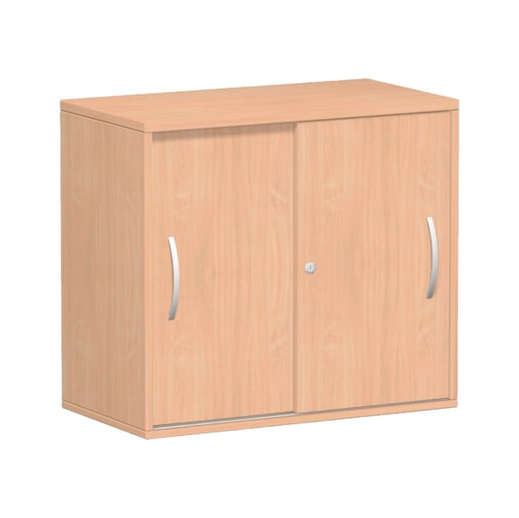 Add-on sliding door cabinet 800x425 beech/beech - Adjustable sliding door cabinet with adjustable feet