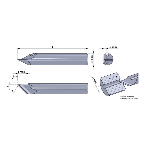 R520.0060-15/AL41F DÜMMEL, Axial-Zentrumdrehen Ø5x30mm 60° tmax=4.0 - Typ 520, Ultramini Schneideinsatz