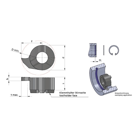 RS011.0080/AL41F DÜMMEL, Minicut Schneideinsatz b=0.83+0.03, tmax.1.3, Dmin.11 - Typ S011, Minicut Schneideinsatz