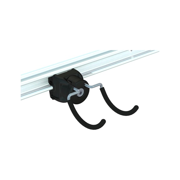 CLIP-O-FLEX (R) tool hook, type R, 30 mm, black, PVC coated - Rubberised tool hook
