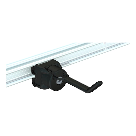 CLIP-O-FLEX (R) tool hook, type A, 90x30 mm, black, PVC coated - Rubberised tool hook