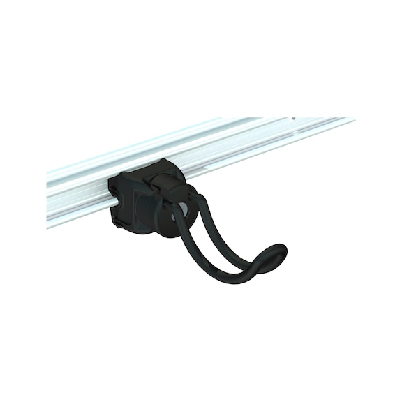 CLIP-O-FLEX (R) tool hook, type R, 40 mm, black, PVC coated - Rubberised tool hook