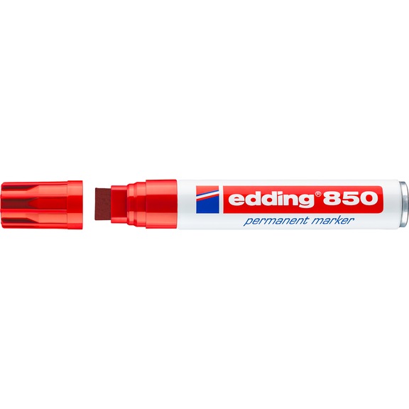 EDDING 850 permanent marker, red, chisel nib, broad markings, 5-15 mm - e-850 permanent marker