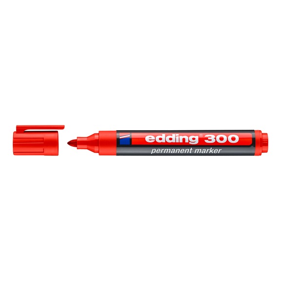 EDDING 300 permanent marker, red, round nib 1.5-3 mm, waterproof - e-300 permanent marker A8