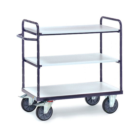 ESD shelf trolley with 3 load areas