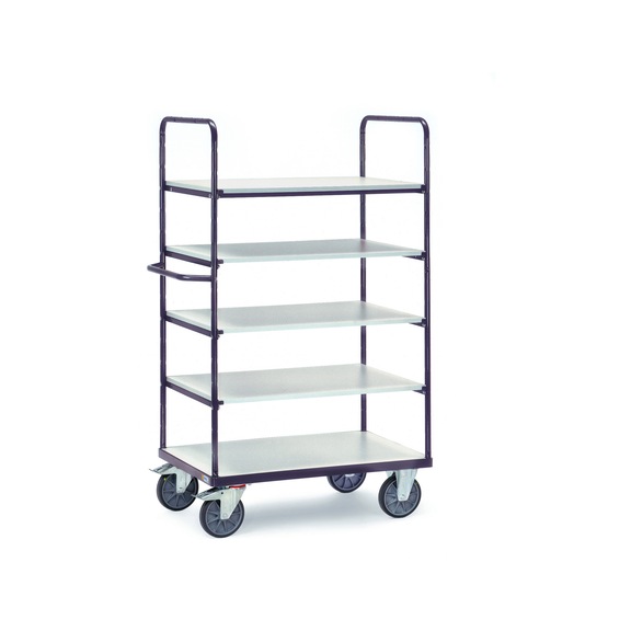 ESD shelf trolley with 5 load areas
