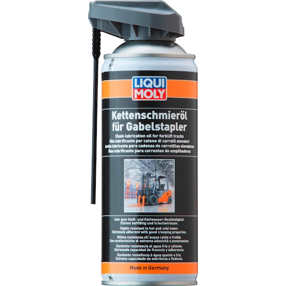 LIQUI MOLY Kettenschmieröl für Gabelstapler Aerosoldose 400 ml Dichte 0,71 g/cm³ - Kettenschmieröl für Gabelstapler