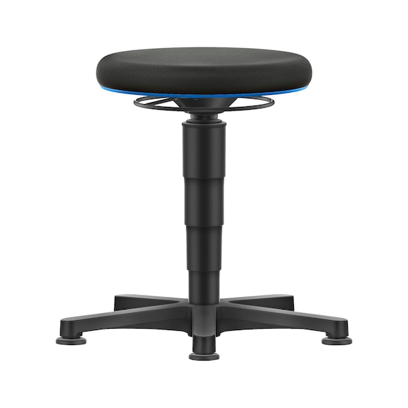 bimos all-round stool, 5-star base, glide runners, blue ring, fabric seat - Allround stool with glide runners, fabric