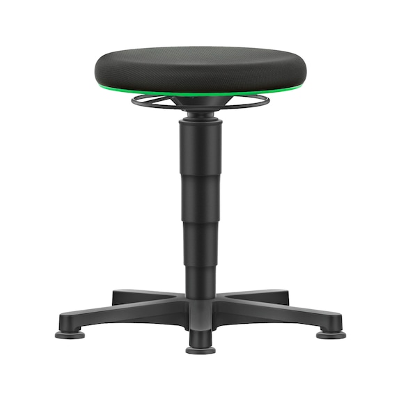bimos all-round stool, 5-star base, glide runners, green ring, fabric seat - Allround stool with glide runners, fabric