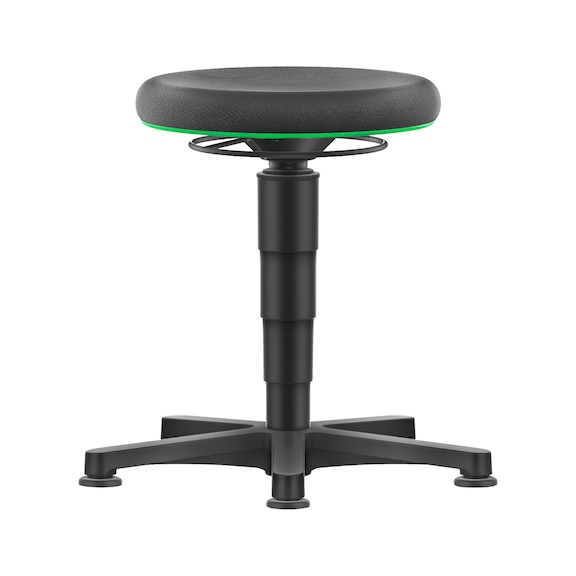 bimos all-round stool, 5-star base, glide runners, green ring, Supertec seat - Allround stool with glide runners, Supertec
