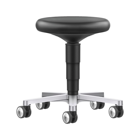 bimos clean room stool with 5-star base, castors and syn. leath. seat - Clean room stool, castors, synthetic leather