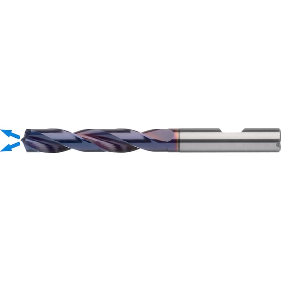 High-performance drill, solid carbide TiNAlOX HPC 5xD with internal cooling HB - 2