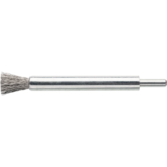 Spazzola a pennello ATORN, Ø 10×100 mm, gambo 6&nbsp;mm, filo V2A arricciato, 0,3&nbsp;mm - Spazzole con testa a setole