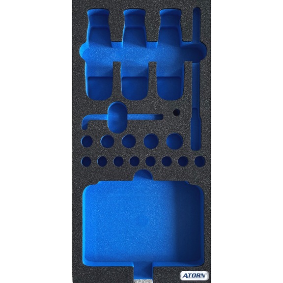 ATORN empty hard foam insert, suitable for torque tool assortments with 19 pcs - Hard foam insert, empty - torque tool assortment 19