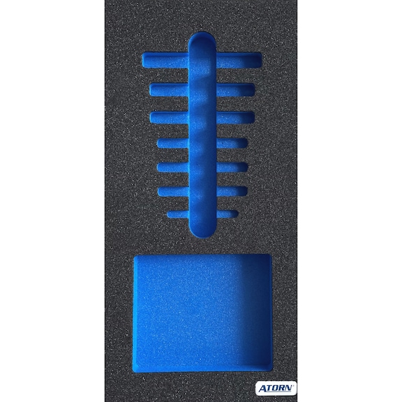 ATORN empty hard foam insert, suitable for 7 limit plug gauges 3-12 mm - Hard foam insert, empty - limit plug gauges 7