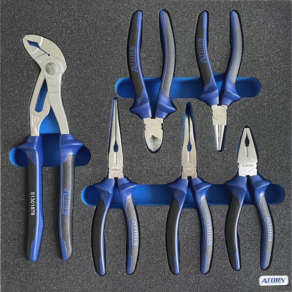 ATORN hard foam insert equipped with pliers assortment with 6 pcs - Hard foam insert - pliers assortment 6