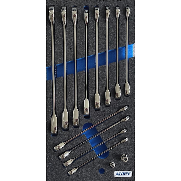 ATORN hard foam insert equipped with box-end wrench set with 15 pcs - Hard foam insert - combination wrench set 15