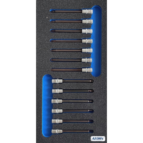 ATORN hard foam insert equipped with screwdriver bit assortment with 13 pcs - Hard foam insert - screwdriver bit assortment 13
