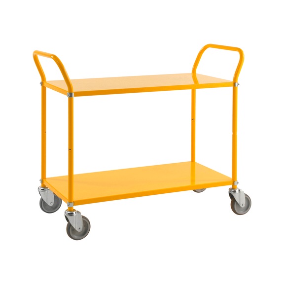 Serving trolley with two reversible load areas