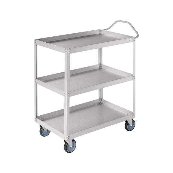 Shelf trolley made of zinc aluminium alloy with 3 shelves 